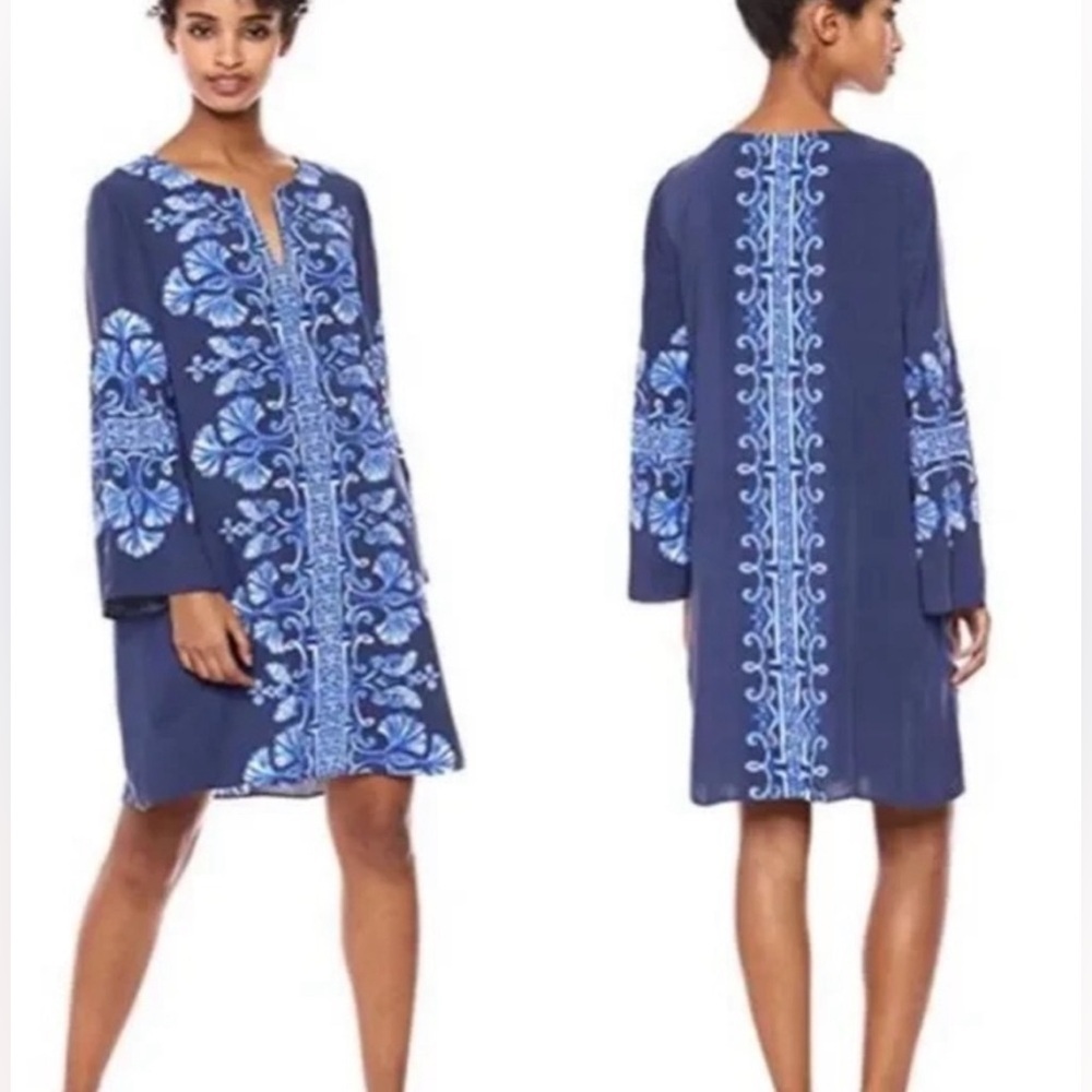 Lily Pulitzer Harlow Tunic Dress Bright Navy Twice as Nice Size XXS